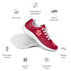 Maroon Red (Cherry Blossom) Sakura  Women’s Athletic Shoes